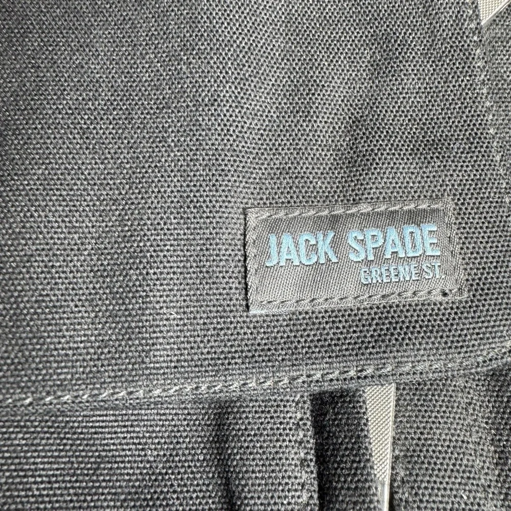 Jack Spade Greene St Messenger Bag Black Canvas Laptop Commuter Bag EUC‎
